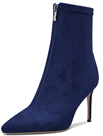 Castamere Donna Spillo Alto High Tacco Heel Chiusa a Punta Stivaletti 8.5 CM Heels Slip-on Cerniera Classico Cute Scarpe Blu C 36 EU