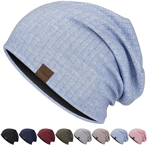 HAMUNI Slouchy Beanie for Men Women Soft Lightweight Chemo Headwear