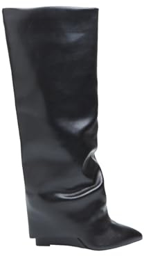 BATA Stivale da donna con zeppa elegante e comodo | Zeppa 8,5 cm, punta allungata, gambale morbido, fodera in tessuto, design cuffed boots