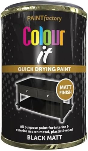 MIXEL Black Matt Tin Paint, Quick Drying Formula, DIY Projects, Perfect For Wood, Metal, Plastic, Suitable For Both Interior And Exterior Use, Easy To Apply, 300ml, (1 Pcs)