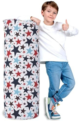 Sacchi a Fagiolo/Fodera per pouf cilindrica, Contenitori a Colonna Per Giocattoli Di Peluche, Oggetti e Sedili Per Bambini, Ragazzi e Ragazze, Telo Da Vela, Divano Per Bambini (Non Imbottito) (D)