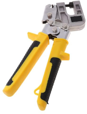 Alicates de crimpadora de pernos de aleación de aluminio de 10 pulgadas para fijación de tachuelas de metal, operación con una sola mano con palanca extendida, mango antideslizante para uso en