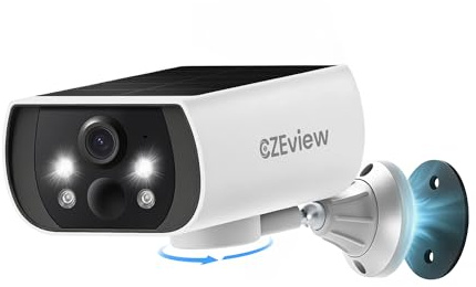 CZEview 5MP Überwachungskamera Aussen Akku Solar, Magnetische Montage, Kabellose Solarkamera für Außen, 300° Horizontaler, 2,4GHz WLAN, Bewegungserkennung, 2-Wege Audio, Farbige Nachtsicht, IP65