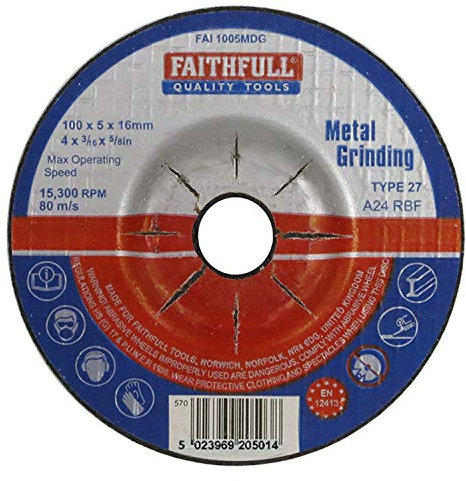 Faithfull FAI1005MDG Ped Disque mouture Centre 100 X 5 X 16 en métal