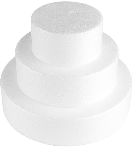 Ideen mit Herz Gâteau de polystyrène | 3 estrades à 20, 15 et 10 cm Ø | pour gâteau d'anniversaire de Mariage, Bricolage, Artisanat | décoration de gâteau