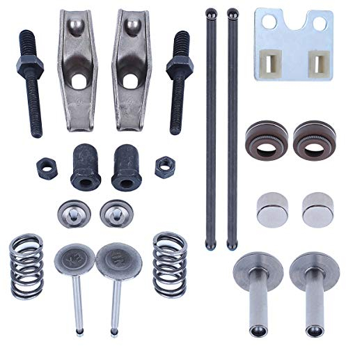 Adefol Valvola Motore generatore Push Rod per Honda GX340 GX390 188F 5KW con Piastra di Guida Tosaerba, bilanciere Perno con Dadi di Regolazione valvola Sollevatore Stelo Guarnizione rotatore