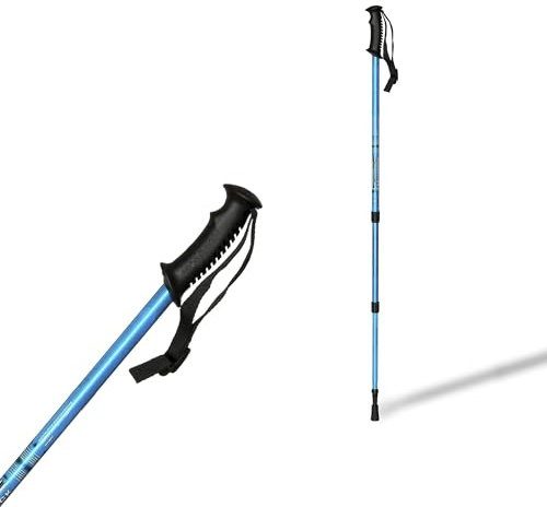 Bastone da trekking estensibile in alluminio, colore blu (546)