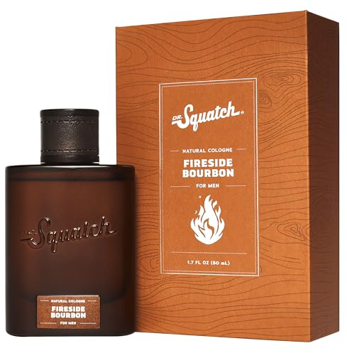 Dr. Squatch Natural Cologne for Men - Scent-Lock Technology and Sustainably-Sourced Ingredients - Fireside Bourbon Cologne (1.7 fl oz)