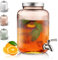 Berglander Getränkespender aus Glas, Kühlschrank, 4L Getränkespender mit wasserdichtem Edelstahlhahn, BBQ-Saftspender, Picknick, Poolparty und gesellschaftliches Ereignis (rosa)