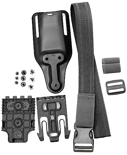 ACEXIER Taktisches Drop Leg Band Strap Schnellverschlusssystem für G1ock 17 M9 Gun Holster Platform Adapter mit QLS 19 22 Jagdzubehör (Black-3PCS Long Set)