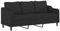 vidaXL Sofa 3-Sitzer, Loungesofa Couch mit Armlehnen Rückenkissen, Wohnzimmersofa Designsofa Metallgestell, Sitzmöbel Dreisitzer, Schwarz Stoff