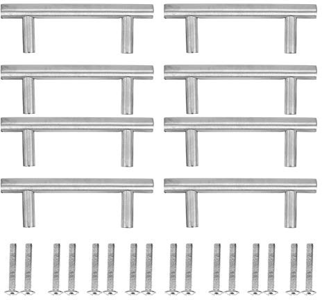 Manija de Barra de Acero Inoxidable, Herrajes para Muebles del Hogar, Puertas de Armarios, Cajones, 8 Uds.