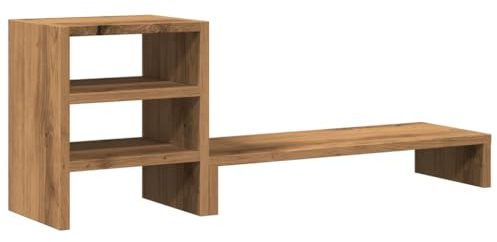 vidaXL Support de moniteur et organisateur de bureau bois d'ingénierie, support de moniteur réglable, support pour écran d'ordinateur, support d'ordinateur