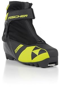 Fischer RC1 JR Combi Mens Cross Country Ski Boots, Black/Yellow, 42