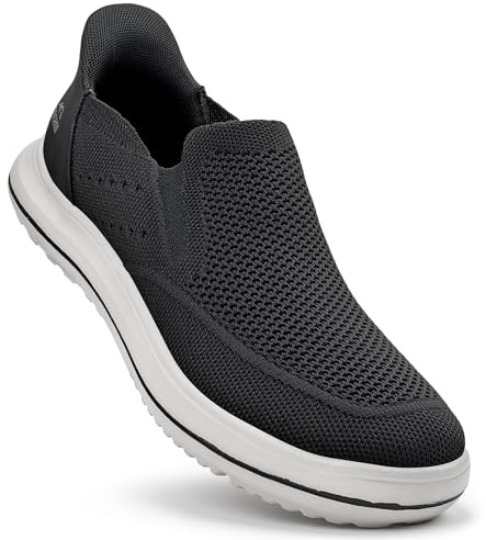 ODCKOI Sneakers da Uomo Scarpe Senza Lacci da Uomo Comode Sneakers Senza Lacci Scarpe Sportive Casual Scarpe da Jogging Nero e Bianco 42
