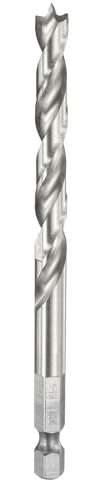 sourcing map Brad Point Drill Bits 7mm(9/32) Dia 1/4 Hex Shank Drill Metric Brad Point 2.72 Drilling Depth Spiral Twist Drill Bits for Carpenter Woodworking Plastic Rubber, Silver