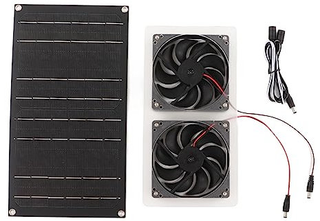 Grcfumo Ventile a ventilazione solare, ventola del tetto a energia solare, ventola doppia del generatore solare, ventola a energia solare per serre da yacht