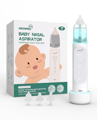 Nasal Aspirator for Baby, Upgraded 5 Suction Levels Baby Nose Sucker, IPX7 Waterproof Electric Nose Suction for Baby, Booger Sucker for Toddlers with Automatic Cleaning &Music &Light Functions