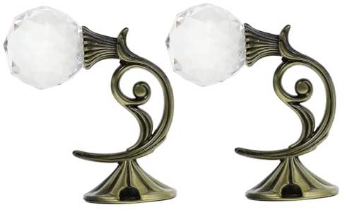 CLISPEED Abrazadera para Cortinas De Pared De Aluminio y Cristal, Diseño Azul Antiguo, 2 Piezas, Soporte Resistente y Decorativo para Cortinas Hogar y Oficina