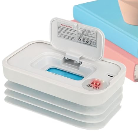 Ahuuen Calentador de Toallitas Húmedas para Bebés - Calentador Y Dispensador Plegable De Toallitas,Accesorio De Cálido Rápido Para Viajes Trayectos En Coche Y Acampada