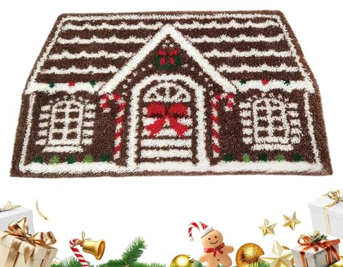 Pepparkakshus Matta 60 x 90 cm Söt Mjuk Festlig Halkfri Juldekoration