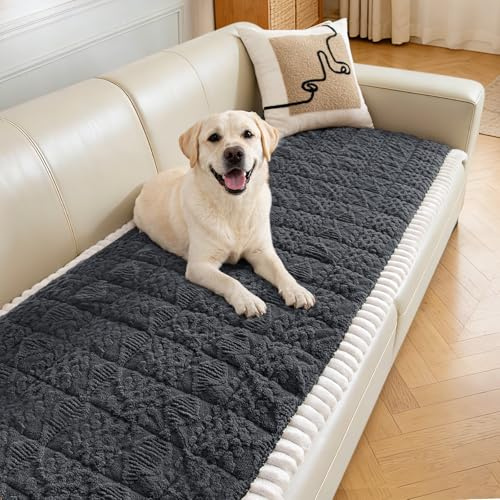 LOOBANI Pet Sofa Cover 2 3 4 Seater Washable Couch Protector for Dog | Non-Slip Couch Cover, Soft Corduroy Couch Seat Covers Sofa Slipcovers Furniture Protector for Living Room (Grey,70x150 cm)