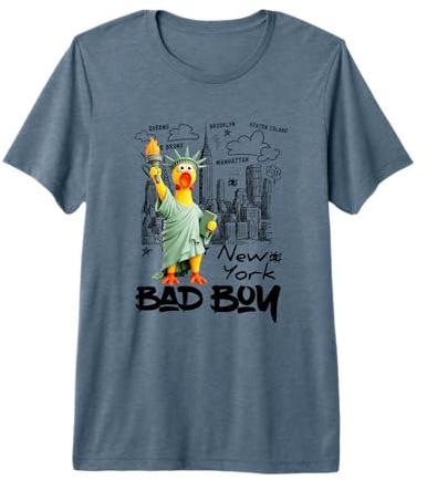 New York City Yellow Rubbe Duck Toy with Statue of Liberty Premium Tri-Blend T-Shirt