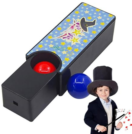 Boîte magique interchangeable pour – Kit de jeu de sorciers, accessoires de magicien interchangeables, interactif, transformez la balle rouge en balle bleue. Structure texturée élastique