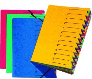 Ordnungsmappe EASY 12tlg. farblich sortiert, 5er-Pack.