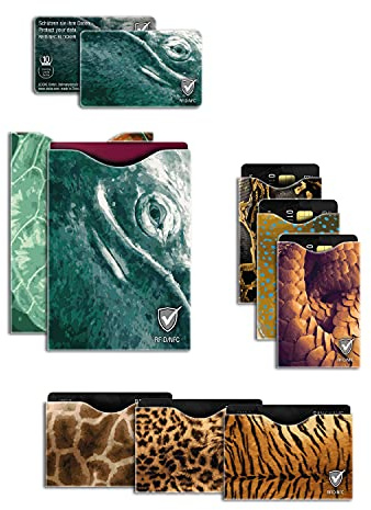 LEICKE geprüfte RFID Blocking NFC Schutzhüllen (9 Stück) für Kreditkarten EC-Karten Bankkarten Reisepass Ausweise|Kartenhüllen NFC-Blocker für Kreditkarte und EC Karte Schutz-Hülle