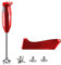 bamix Stabmixer Set cordless PRO kabellos, extra lange Achse, inkl. Messer, Quirl, Schlagscheibe aus Edelstahl, 250 Watt, 3-Stufen, Made in Switzerland, Rot