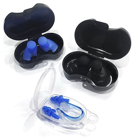 3 pares de tapones de silicona para los oídos de natación para adultos, impermeables, reutilizables, protectores de oídos de silicona suave para nadar, hacer surf, esnórquel y otros deportes acuáticos