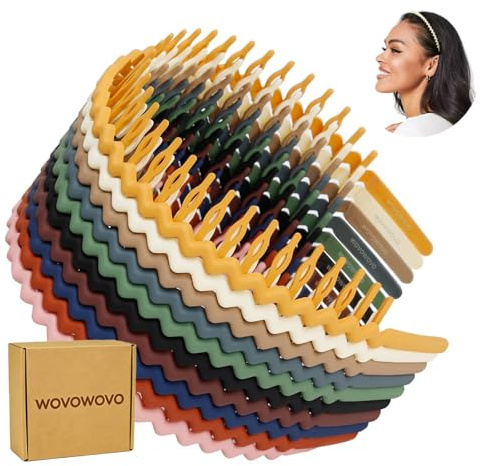 WOVOWOVO Plastic Hair Bands with Teeth, 10 Packs Thin Comb Headbands for Women Girls Teens, Non Slip Tooth Hairband Head Bands Hair Accessories