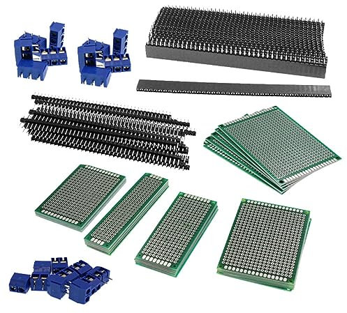 Alnicov Kit de Placa de Circuito Impreso Universal de Prototipo de Doble Cara 85 Uds para Proyecto electrónico de Soldadura DIY