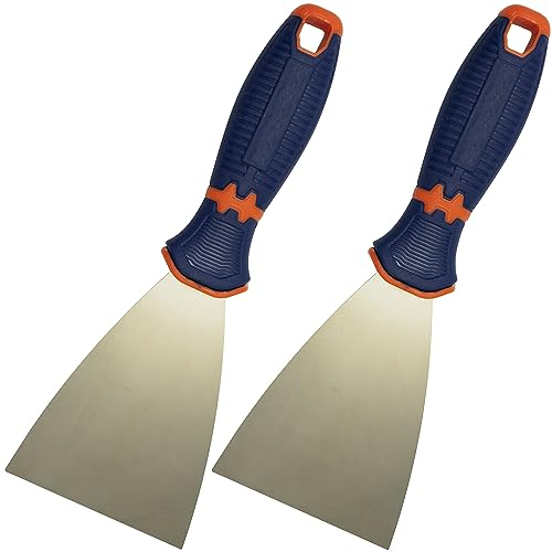 AERZETIX - C68482 - Lot de 2 Spatules couteaux à mastic/enduire 75 mm - lame en acier et poignée en plastique