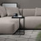 ML-Design Beistelltisch in C-Form, Schwarz, 45x25x64 cm, Metallgestell & Holzplatte, unters Sofa, Industrie-Design, Couchtisch Wohnzimmertisch Sofatisch Kaffeetisch Nachttisch Betttisch Laptoptisch