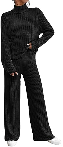 MaNMaNing Tuta Donna Sportiva Completi Coordinati In Maglia Due Pezzi da Donna, Collo, Orlo con Spacco, Maglietta E Pantaloni Jogging Yoga Sportiva Casual