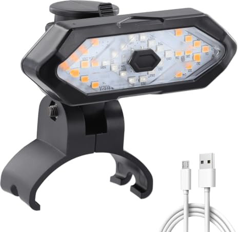 Starnearby Fanale Posteriore Scooter Elettrico con Telecomando Lampada Posteriore LED USB Ricaricabile Luce Posteriore Monopattino Elettrico con Stop e Indicatori di Direzione per M365, Pro 2, MI 4