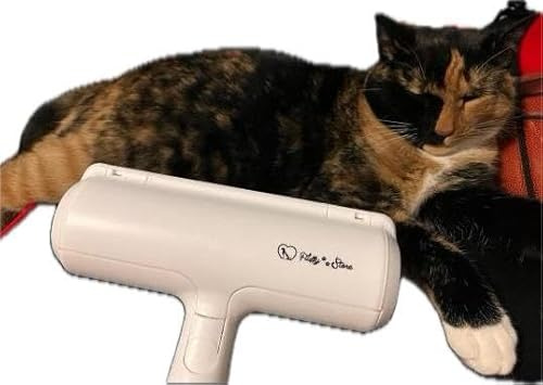 Pet Hair Remover and Reusable Lint Roller- Fluffy Paws Cat and Dog Hair Remover for Furniture, Couch, Carpet, and Bedding - Portable, Multi-Surface Fur Removal Tool