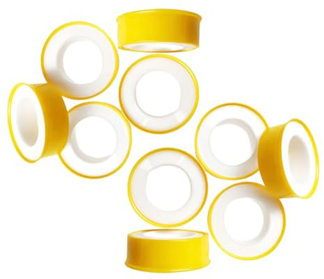 Yewseas 10 PCS Bandes D'étanchéité en Téflon DVGW pour Gaz et Eau, Ruban PTFE de Qualité pour Plomberie et Chauffage, Résistant et Réutilisable, Conforme aux Normes DIN EN 751-3