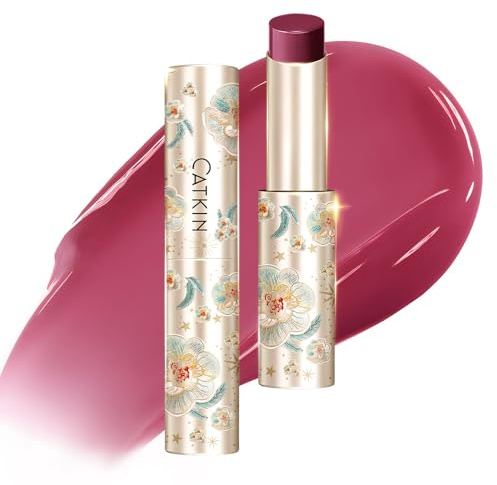 CATKIN Lippenbalsam, 2 in 1 Lippenstift in Balm, lippenpflege mit farbe, Saftiger und Glänzender lippenpflege Lippenstift, Glänzendes Finish für Trockene, Rissige und Spröde Lippen, 3.4g