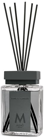 MUHA' | Profumatore per ambiente Perfume Diffuser, Fragranza Tonka e Sandalo, Diffusore Ambiente con Bastoncini, Formato da 200 ml