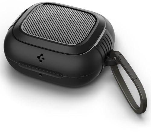 Spigen Rugged Armor entwickelt für Powerbeats Pro 2 Case (2025) Sichere Schutzhülle mit Karabiner - Matt Schwarz