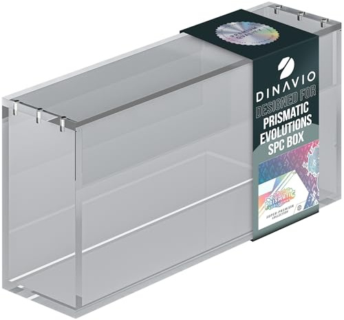 Dinavio Crafthouse Prismatic Evolutions SPC Box Acrylic Display Case with Magnetic Lid - 8 + 5mm Thick Acrylic with 5x3mm Magnets - Compatible with Prismatic Evolutions Super-Premium Collection Box