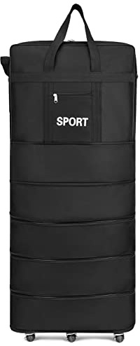 Bolsa de viaje con ruedas, ampliable, bolsa de equipaje de mano, bolsa grande para ropa con ruedas, para mudanzas, escuela, hombres y mujeres, -, 114,3 cm (45)