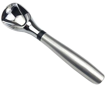 StainIess - Cucharas de acero para helados de cocina, utensilios de postre, cuchara de metal, acero inoxidable, juego de porciones pequeñas y grandes