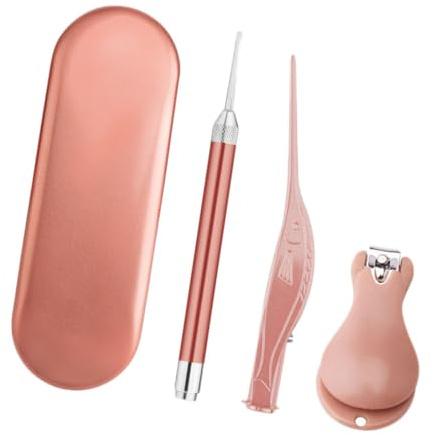 BESTYASH Nail Clippers Set with Rose Gold Stainless Steel Nail Trimmer and Tweezers for Safe Manicure and Pedicure Care
