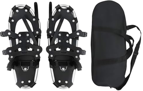 vidaXL Raquetas de Nieve 3 en 1 Plata y Negro 21 Pulgadas, Raquetas de Nieve de Aluminio, Ajustables, diseño Antideslizante, Equipo Funcional para Actividades al Aire Libre y Aventuras invernales