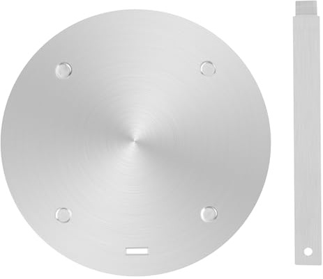 RoseFlower Adaptador Induccion de 28cm/11'', placa convertidora de placa de inducción de acero inoxidable, placa difusora de calor con mango extraíble, adaptador induccion cafetera, plata