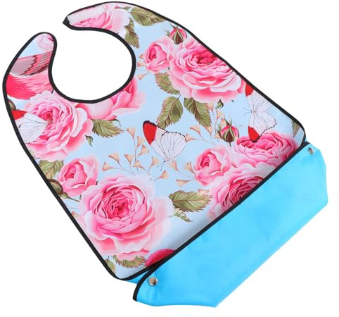 HIAKDOFT Bavoir Imperméable Adulte Ajustable pour Repas – Protection Vêtements Lavable et Réutilisable – Serviette Salivaire pour Personnes Âgées, Patient et Aide à L’alimentation